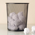 Lixeira para Escritório 8L Metal sem Tampa Preto Oikos