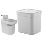 Lixeira Para Pia De Cozinha 4,7l E Dispenser Porta Detergente