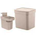 Lixeira Para Pia De Cozinha 4,7l E Dispenser Porta Detergente