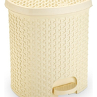 Lixeira Pedal Rattan 6 Lts Cozinha Banheiro Escritorio Creme