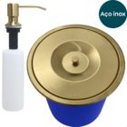 Lixeira Pia Cozinha Embutir 5 Litros Inox Dourado Escovado Ki