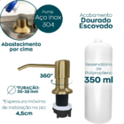 Lixeira Pia Cozinha Embutir 5 Litros Inox Dourado Escovado Ki