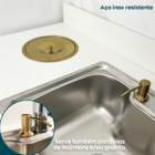 Lixeira Pia Cozinha Embutir 5 Litros Inox Dourado Escovado Ki