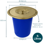 Lixeira Pia Cozinha Embutir 5 Litros Inox Dourado Escovado Ki