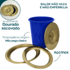 Lixeira Pia Cozinha Embutir 5 Litros Inox Dourado Escovado Ki