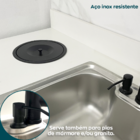 Lixeira Pia Cozinha Embutir 5 Litros Inox Preto Fosco Kit Dis