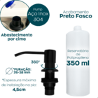 Lixeira Pia Cozinha Embutir 5 Litros Inox Preto Fosco Kit Dis