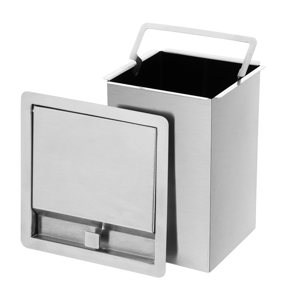 Lixeira Pia Cozinha Embutir Granito Em Inox Quadrada Não Enfe