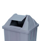 Lixeira Plástica 100l Quadrada Com Tampa Vai-vem Cinza