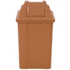 Lixeira Plástica 100l Quadrada Com Tampa Vai-vem Marrom