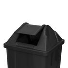 Lixeira Plástica 100l Quadrada Com Tampa Vai-vem Preto