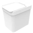 Lixeira Plástica 4l Branco Com Porta Sacos Tampa Abre Fácil