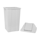 Lixeira Plástica 60l Quadrada Com Tampa Vai-vem Branco