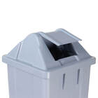 Lixeira Plástica 60l Quadrada Com Tampa Vai-vem Cinza