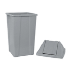 Lixeira Plástica 60l Quadrada Com Tampa Vai-vem Cinza