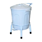 Lixeira Plástica Com Suporte Pedal Em Aço Branca 30 Litros