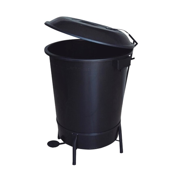 Lixeira Plástica Em Suporte De Ferro Com Pedal 50 Litros