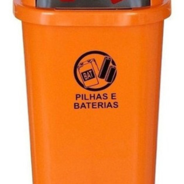 Lixeira Plastica Para Descarte De Pilhas Baterias 50 Litros