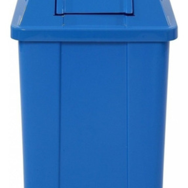 Lixeira Plástica Quadrada Com Tampa Vai-vem 25 Litros Azul