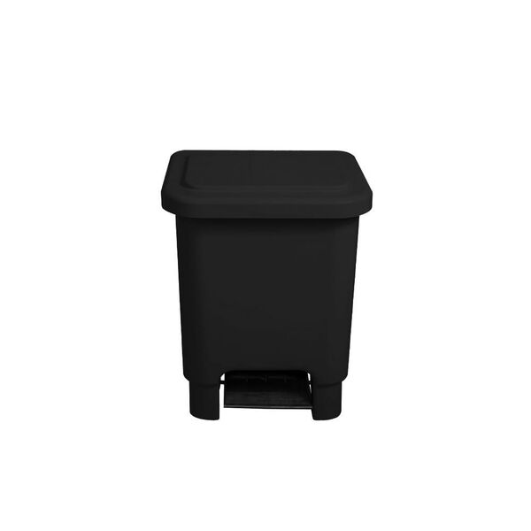 Lixeira Plástica Retangular Com Pedal 15 Litros - Preto