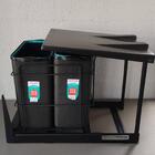 Lixeira Preta Dupla Deslizante 20 L Com Tampa Fixa Schmitt