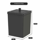 Lixeira Preta Quadrada 6,5 Litros - Future