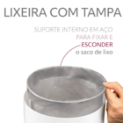 Lixeira Preta Quadrada 6,5 Litros - Future