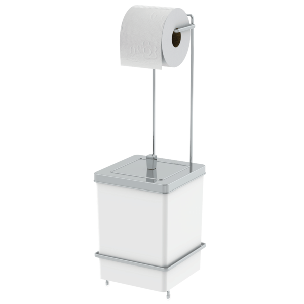 Lixeira Quadrada 6,5 Litros e Suporte para Papel Higiênico -