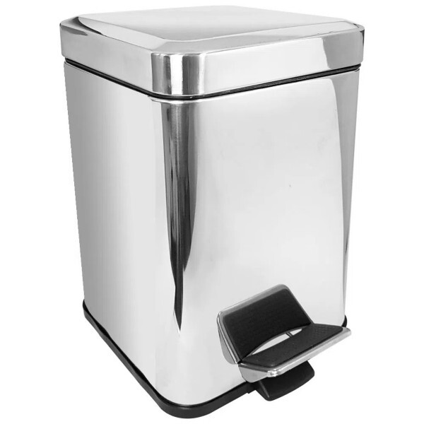 Lixeira Quadrada 6l Inox Com Pedal