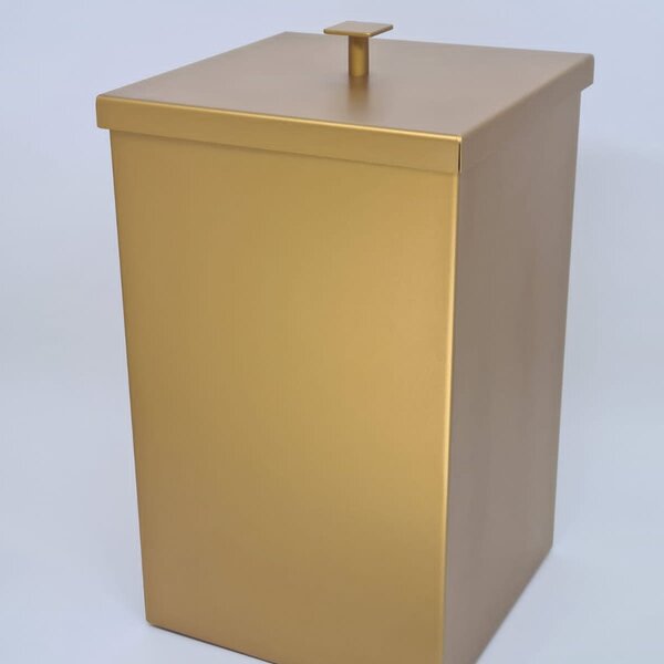 Lixeira Quadrada Aço Inox Dourado Fosco 7.8l | Leroy Merlin
