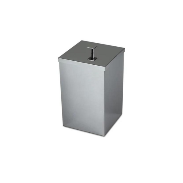 Lixeira Quadrada Aço Inox Polida 7.8l
