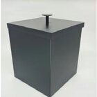 Lixeira Quadrada Aço Inox Preto Fosco 5,2l