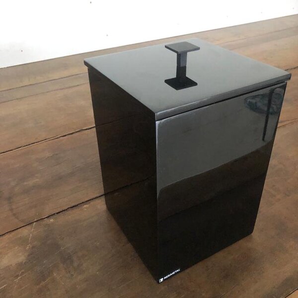 Lixeira Quadrada Com Puxador  5,5 L Resimetal Preto/preto Fos