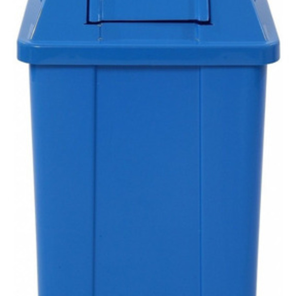 Lixeira Quadrada De Plástico Com Tampa Vai Vem 100 Litros Azul