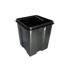 Lixeira Quadrada Dourada E Preta Em Aço Inox Com Pedal 6l – B