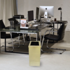 Lixeira Quadrada Dourada Em Aço Inox Com Aro 30l - By Fineza