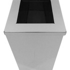 Lixeira Quadrada Em Aço Inox Com Tampa Aro Aberta 50 L Pratea