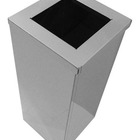 Lixeira Quadrada Em Aço Inox Com Tampa Aro Aberta 50 L Pratea