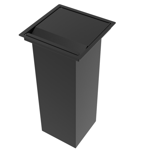 Lixeira Quadrada Embutir Preta 8 L Para Bancada