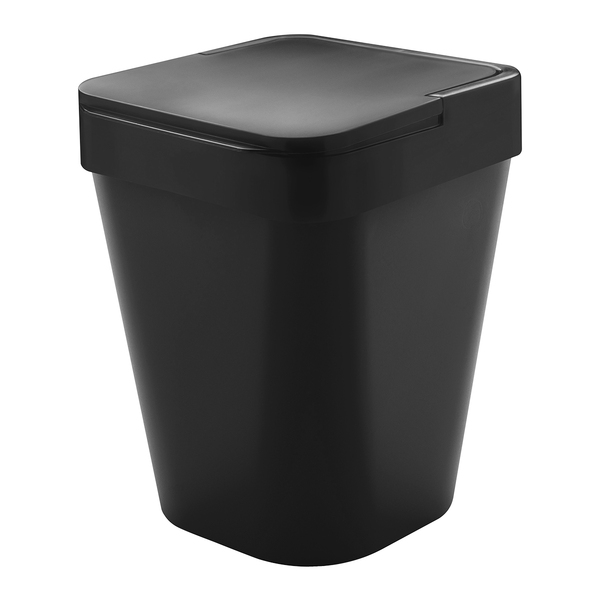 Lixeira Quadrada Izy 10 Litros - Ou - Preto
