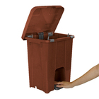 Lixeira Quadrada Marrom Com Pedal - 15 Litros