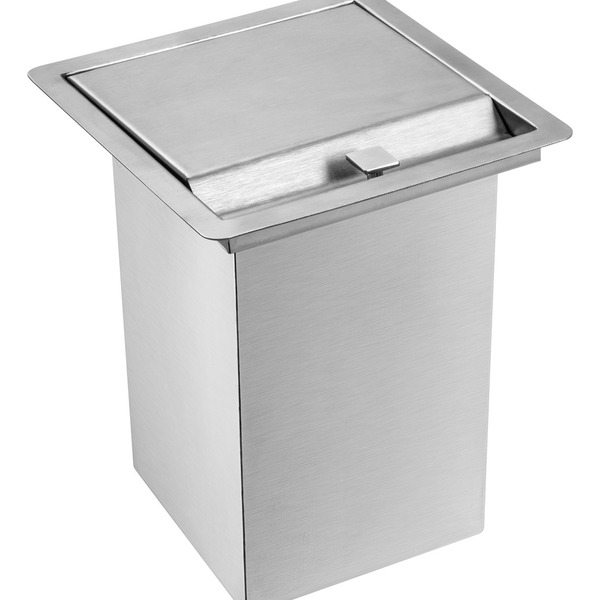 Lixeira Quadrada Pia Cozinha Embutir 5 L Inox 304 Escovado