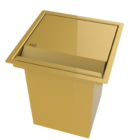 Lixeira Quadrada Pintada Dourado 3,9 L Para Bancada