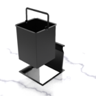 Lixeira Quadrada Pintada Preto 3,9 L Para Bancada