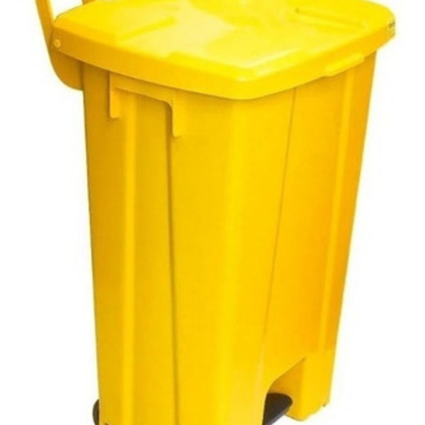 Lixeira Quadrada Plastica De 100 Litros Com Roda E Pedal Amar