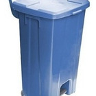 Lixeira Quadrada Plastica De 100 Litros Com Roda E Pedal Verde