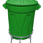 Lixeira Redonda 100 L Verde + Pedal De Aço Desmontável Jsn