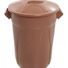 Lixeira Redonda 100 Litros Tipo Balde Marrom