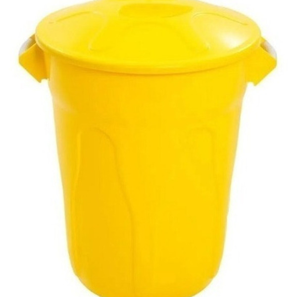 Lixeira Redonda 100 Litros Tipo Balde Marrom