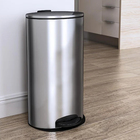 Lixeira Redonda 28L Inox Cinza Delinia